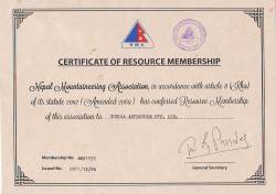Certificate of NMA.  &raquo; Click to zoom ->