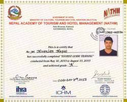 Tour Guide License from Ministry of Tourism.  &raquo; Click to zoom ->